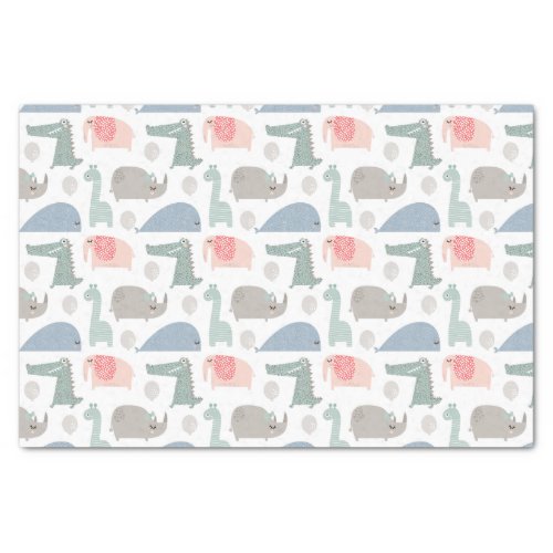 Funny Face Cute Doodle Animal Pattern Tissue Paper
