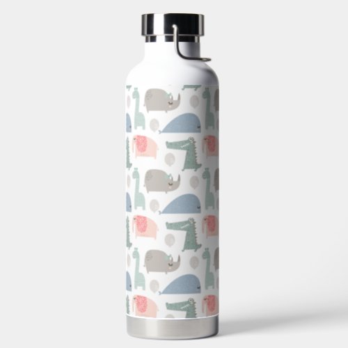 Funny Face Cute Doodle Animal Pattern Water Bottle