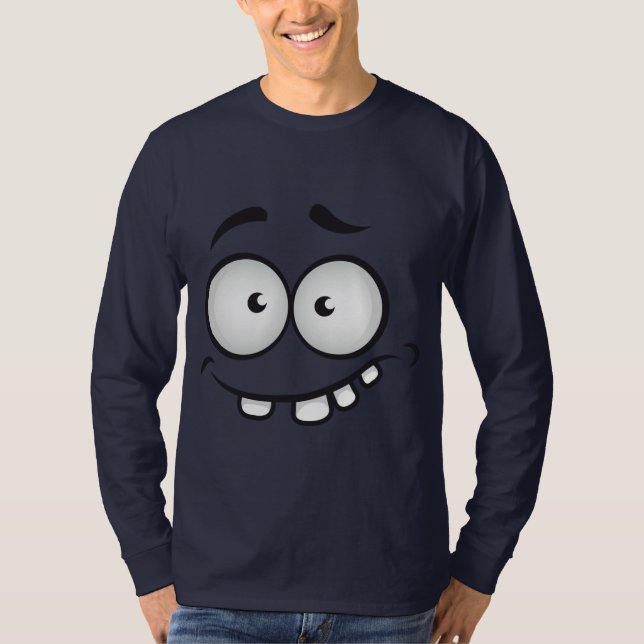 Funny face dark blue men T-Shirt (Front)