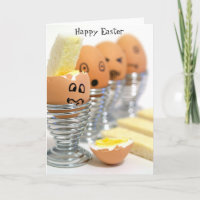 Funny Face Eggs Happy Easter Card