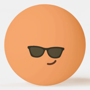 Funny Face. Emoji. Emoticon. Mr Cool! Ping-Pong Ball