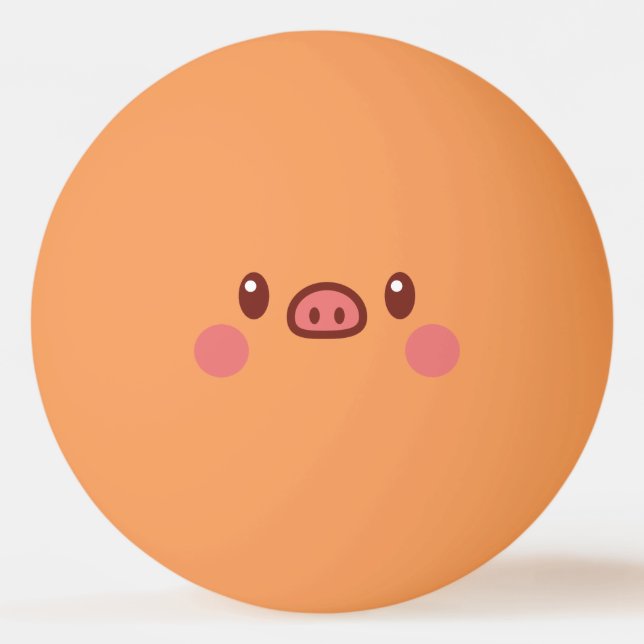 Funny Face. Emoji. Emoticon. Mr Porky! Ping Pong Ball (Back)