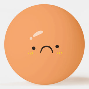 Funny Face. Emoji. Emoticon. Sad Ping Pong Ball