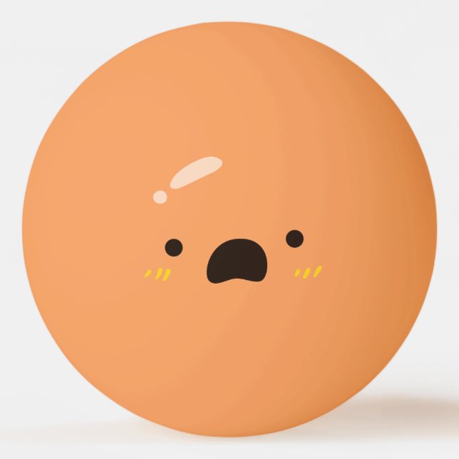 Funny Face. Emoji Emoticon. Worried Ping-Pong Ball (Back)