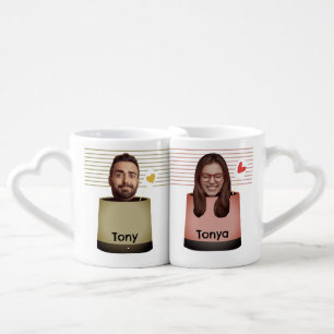 Funny Face   Fun Flowerpot Photo face Lovers' mug