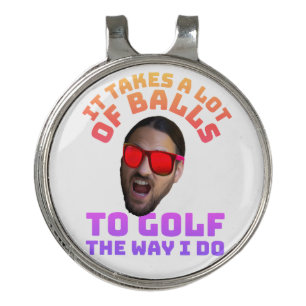 Funny Face Golf Quote Custom Photo Gift Hat Clip