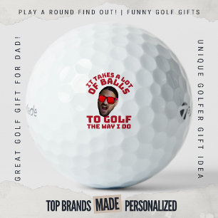 Funny Face Golf Quote It Takes a Lot of Balls