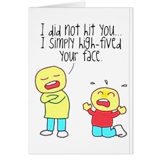 Funny Face High Five Cards (Front)
