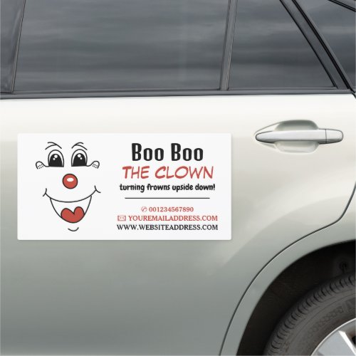 Funny Face Kids Entertainer Clown Car Magnet