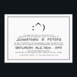 Funny Face Minimal Computer Science Grad Invite<br><div class="desc">A clean and minimalist computer programming professional party or event invitation which can be adjustable to either a retirement or graduation card.  You can be creative and add a photo to the reverse side with a black-and-white filter using the customization function.  Enjoy creating and making it your own.</div>