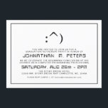 Funny Face Minimal Computer Science Grad Invite<br><div class="desc">A clean and minimalist computer programming professional party or event invitation which can be adjustable to either a retirement or graduation card.  You can be creative and add a photo to the reverse side with a black-and-white filter using the customization function.  Enjoy creating and making it your own.</div>