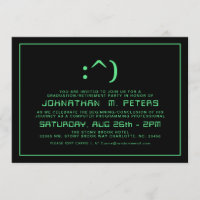 Funny Face Minimal Programmer Graduation Invite