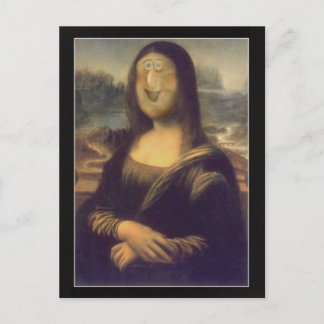 Funny Face Mona Lisa Laughter Postcard