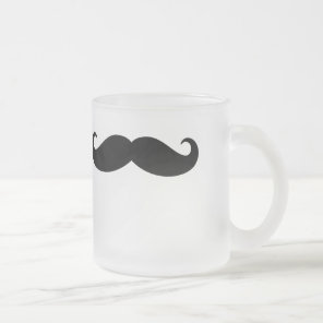 Funny Face Moustache Mustache Facial Hair Pattern Frosted Glass Coffee Mug