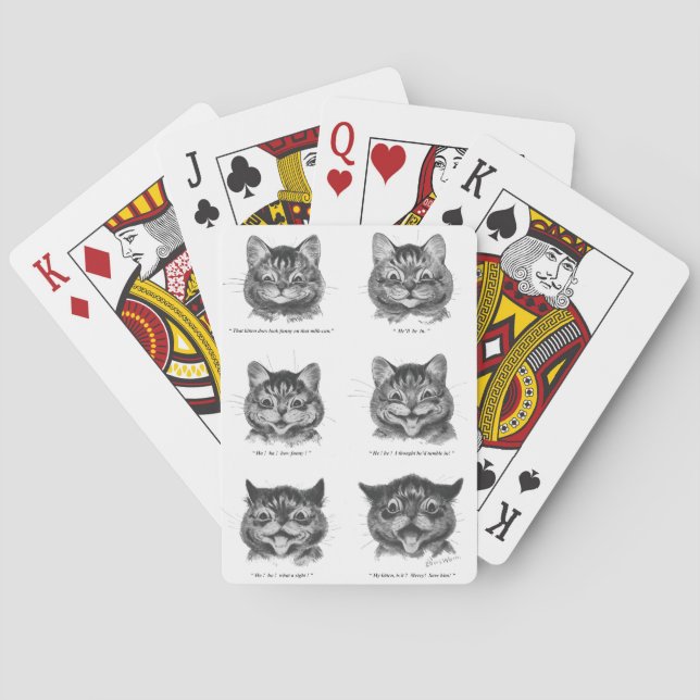Funny Face of Cat, Louis Wain Poker Cards (Back)