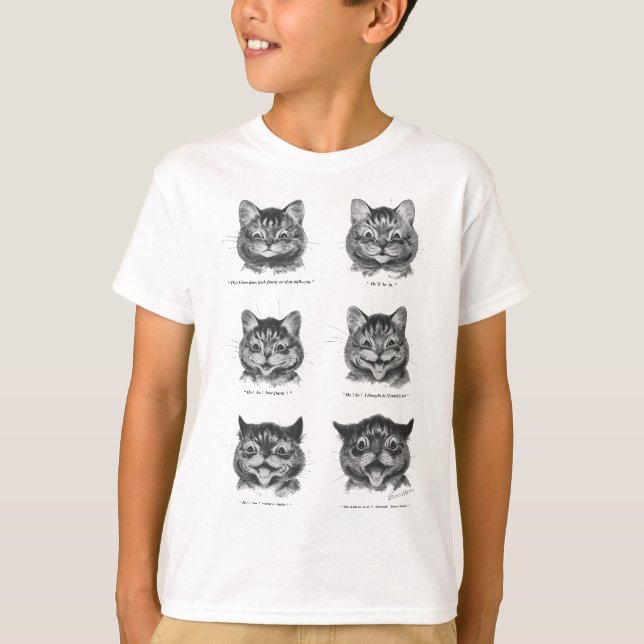 Funny Face of Cat, Louis Wain T-Shirt (Front)