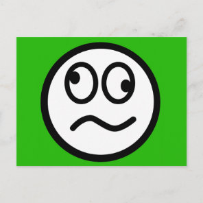 Funny Face on Green Background Postcard