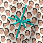 Funny Face or Pet Photo Ecru Gift Wrapping Paper<br><div class="desc">Simple template. Upload any tightly cropped png of any object with the background removed (many phone applications available) and you can be wrapping gifts in the recipients face,  your cat,  or any object you'd like.</div>
