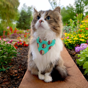 Funny Face Owner Photo Pattern Pet Bandana Collar