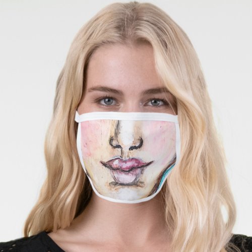 Funny Face Painting Mouth Nose Artsy Humorous Cool Face Mask