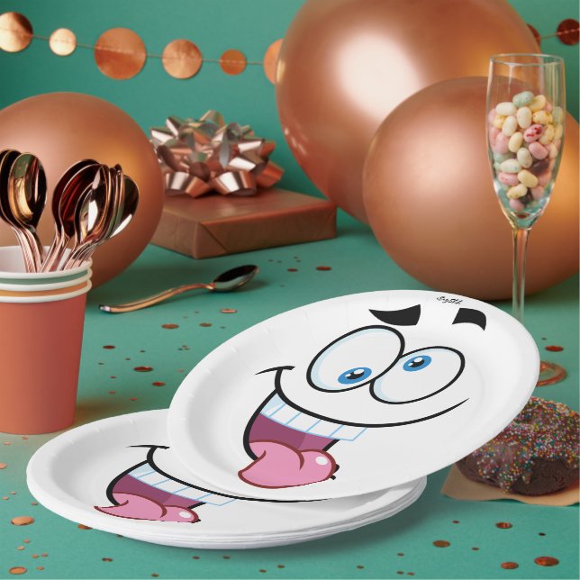 funny face paper plates (Multi)