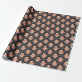 Funny Face Photo Charcoal Gift Wrapping Paper (Unrolled)