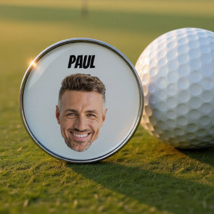 Funny Face Photo Custom Name Gift Design Golf Ball Marker