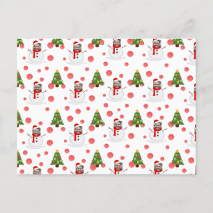 Funny Face Photo Personalized Snowman Christmas Postcard