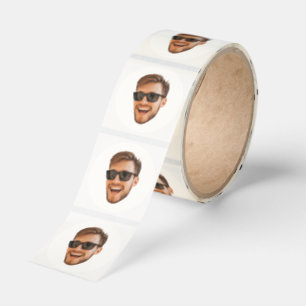 Funny Face Photo Transparent Small Classic Round Sticker