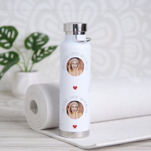 Funny Face Photo Valentines Day Emotional Support Water Bottle