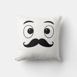 Funny Face Pillow with Mustache – Cute and Whimsic