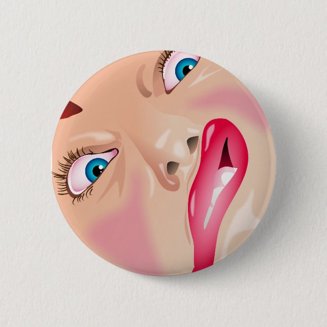 Funny Face Pinback Button (Front)