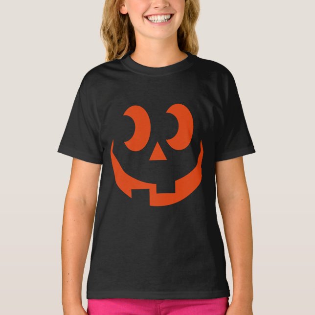 Funny Face Silly Pumpkin Jack O Lantern T-Shirt (Front)