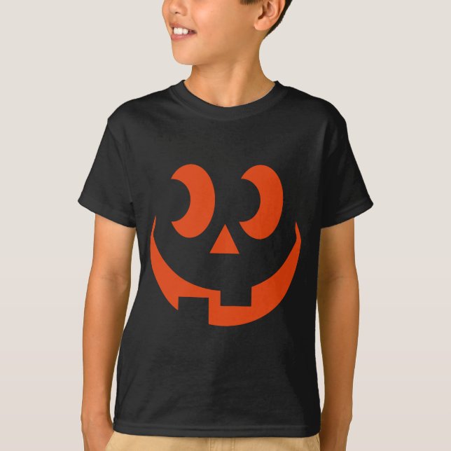 Funny Face Silly Pumpkin Jack O Lantern T-Shirt (Front)