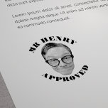 Funny Face Teacher Approved Rubber Stamp<br><div class="desc">Make grading fun! Create a custom self-inking stamp featuring YOUR face and the word "APPROVED." Perfect for teachers who want to add a quirky, personalized touch to student work. Upload your head shot (transparent PNG recommended for best results). This hilarious stamp is a great gift for teachers and a fun...</div>
