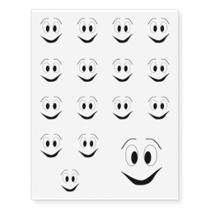 Funny face temporary tattoos