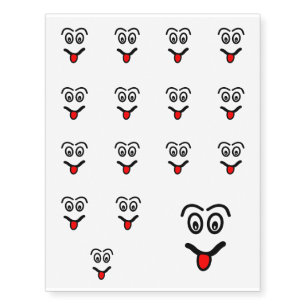 Funny face temporary tattoos