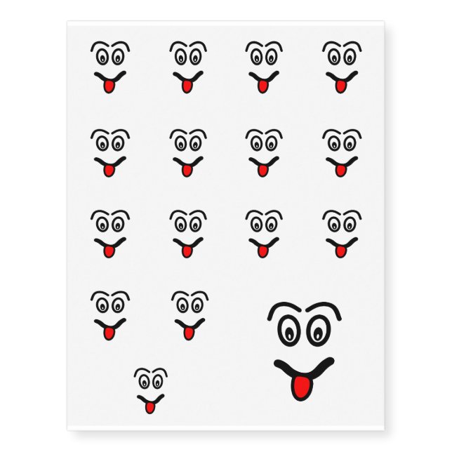 Funny face temporary tattoos (Front)