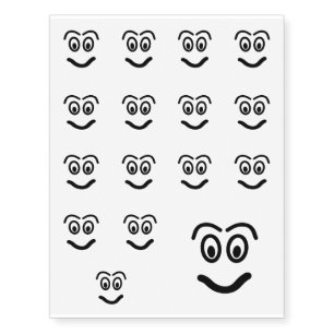 Funny face temporary tattoos