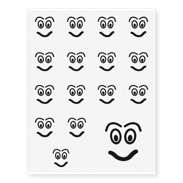 Funny face temporary tattoos (Front)