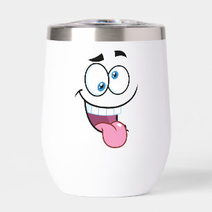 funny face thermal wine tumbler