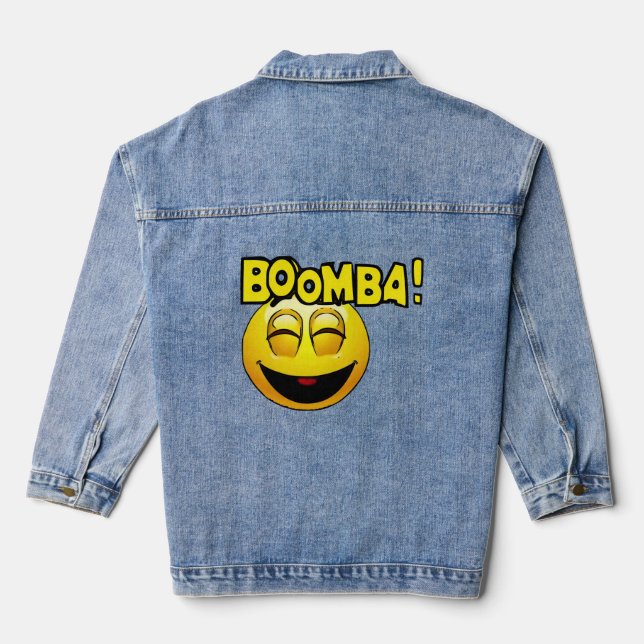 funny face toddler t-shirt denim jacket (Back)