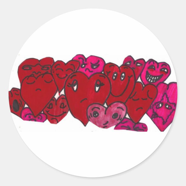 FUNNY FACE VALENTINES  stickers (Front)