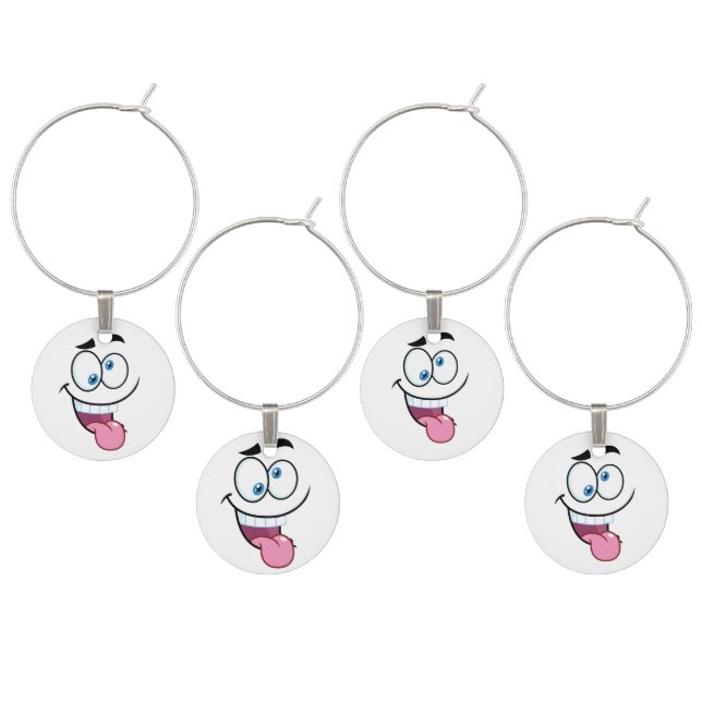 funny face wine charm (Staggered)