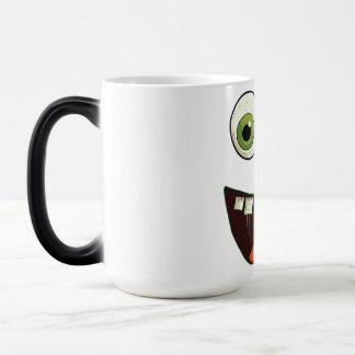 Funny Face with Green Googly Eyes Surprised Open M Color Morph Mug