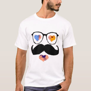 Funny Face with Mustache 2 T-Shirt
