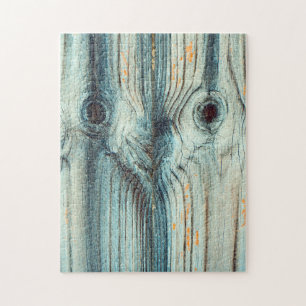 Funny Face, Wood Grain Jigsaw Puzzle