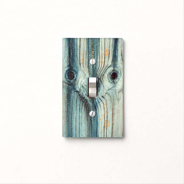 Funny Face, Wood Grain Light Switch Cover (In Situ)