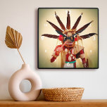Funny Face Wood Kachina Doll Native American Photo Square Wall Clock<br><div class="desc">Who can resist a face like this? Remember to “enjoy every moment” while you use this quirky, colorful character, photography wall clock. Makes a great gift for someone special! You can easily personalize this photography wall clock plus I also offer customization on any product. Please message me with any questions...</div>
