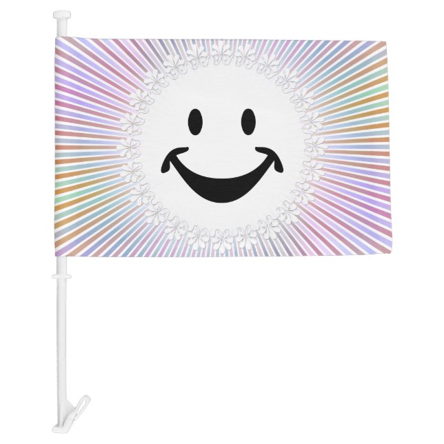 Funny face + your backg. & ideas car flag (Front)